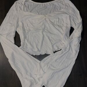 SHEIN White Petite Long Sleeve Top